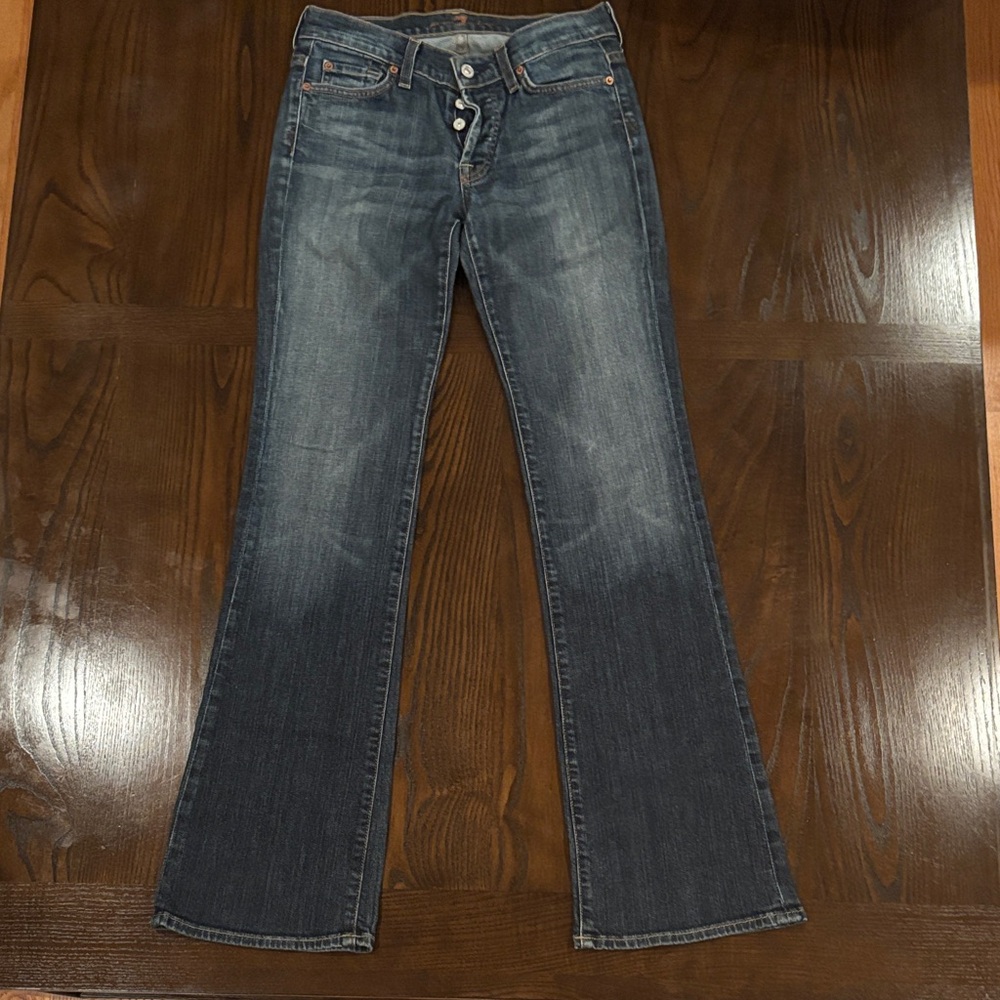 7 for all Mankind Boycut Classic Blue Denim Women's Jeans 27